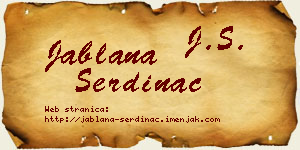 Jablana Serdinac vizit kartica